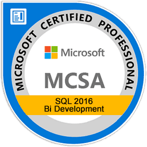 MCSA: SQL 2016 BI Development